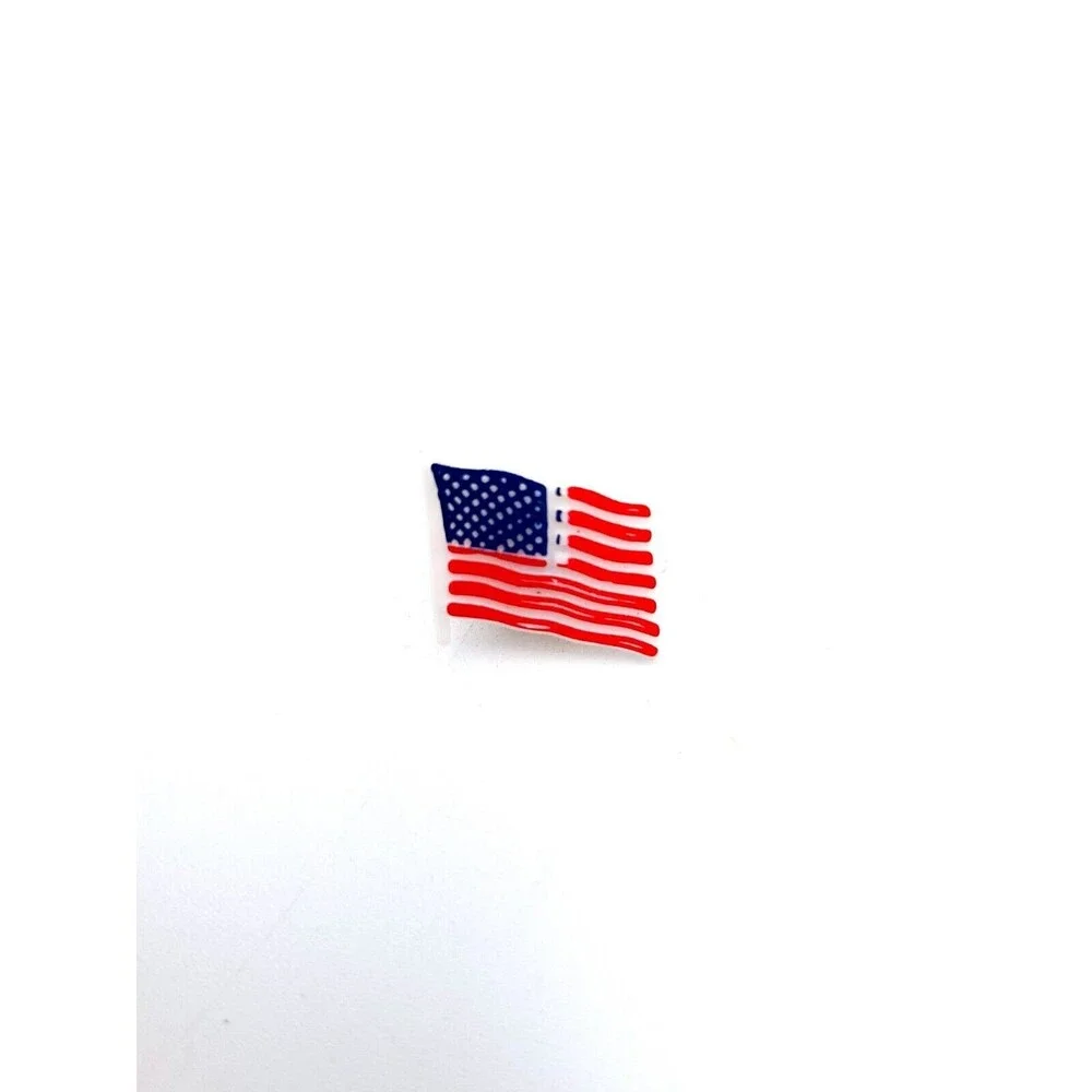 Vintage American Flag USA Brooches‎ Pins Lot of 6 Patriotic Triangle Rhinestones